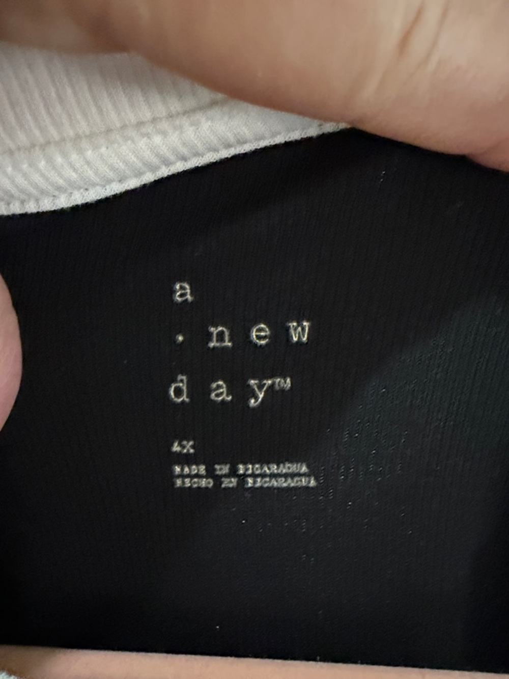 A New Day Black Tee with White Ribbed Collar size 4X - Picture 2 of 4